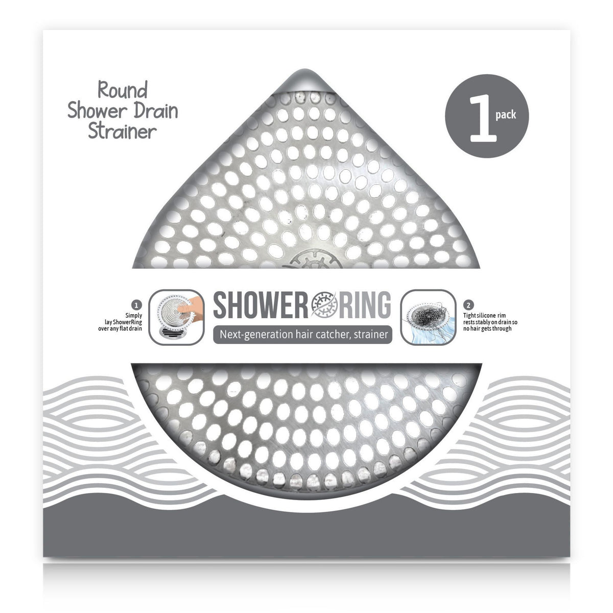 Ultra ShowerRing, Walk-In Shower Drain Protector - White