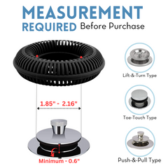 TubRing, Tub Drain Protector for Pop-Up Stopper - Black