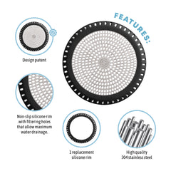 Ultra ShowerRing, Walk-In Shower Drain Protector - Black