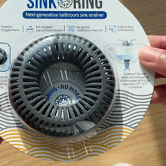 SinkRing, Bathroom Sink Drain Protector - Charcoal Gray