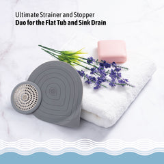 Flat Drain Combo for Bathtub & Bathroom Sink - Gray