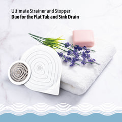 Flat Drain Combo for Bathtub & Bathroom Sink - White