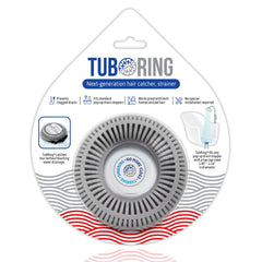 TubRing, Tub Drain Protector for Pop-Up Stopper - Gray
