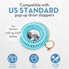 SinkRing, Bathroom Sink Drain Protector - SkyBlue