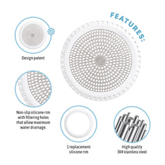Ultra ShowerRing, Walk-In Shower Drain Protector - White
