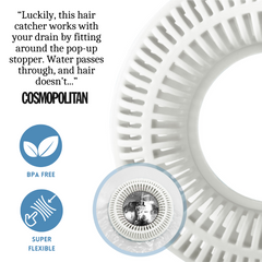 TubRing, Tub Drain Protector for Pop-Up Stopper - White