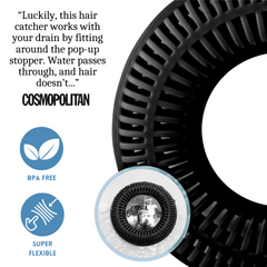 TubRing, Tub Drain Protector for Pop-Up Stopper - Black