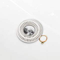 SinkRing, Bathroom Sink Drain Protector - White