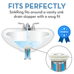 SinkRing, Bathroom Sink Drain Protector - White