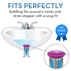 SinkRing, Bathroom Sink Drain Protector - Purple