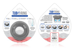 TubRing, Tub Drain Protector for Pop-Up Stopper - Gray