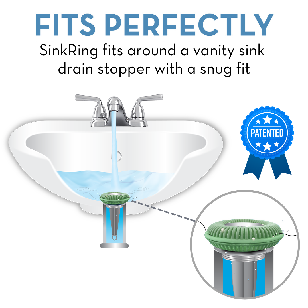 SinkRing, Bathroom Sink Drain Protector - Sage Green