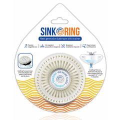 SinkRing, Bathroom Sink Drain Protector - White