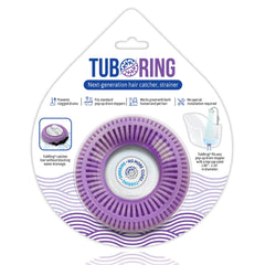TubRing, Tub Drain Protector for Pop-Up Stopper - Violet