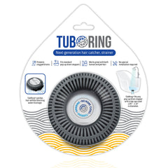 TubRing, Tub Drain Protector for Pop-Up Stopper - Charcoal Gray