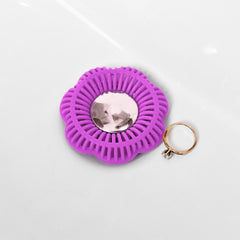 SinkRing, Bathroom Sink Drain Protector - Floral Purple