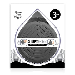 StopRing, Universal Drain Stopper, 3xCharcoal Gray