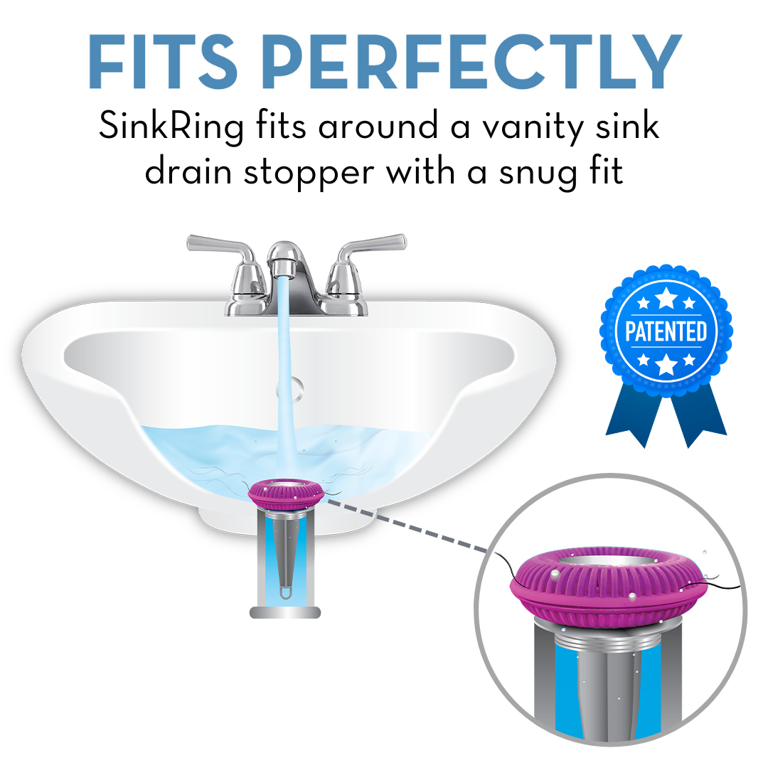 SinkRing, Bathroom Sink Drain Protector - Purple