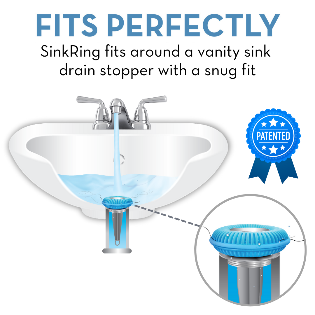 SinkRing, Bathroom Sink Drain Protector - SkyBlue